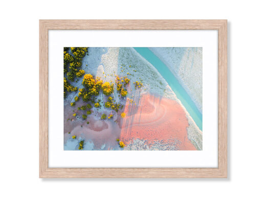 An Aerial Drone Photo of Little Crab Creek in Roebuck Bay Broome Western Australia. Available as a Fine Art Framed Photo Print.