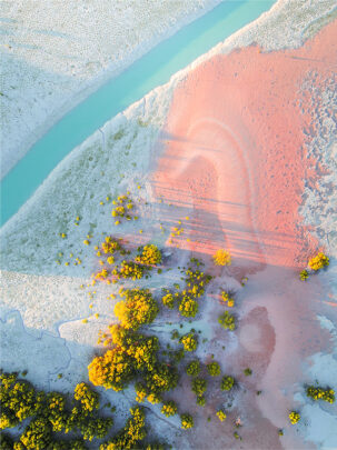Drone Photo at low tide of Little Crab Creek in Broome, Western Australia