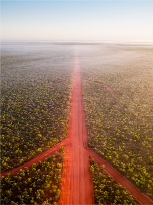 Broome Cape Leveque Road photo from a drone at sunrise