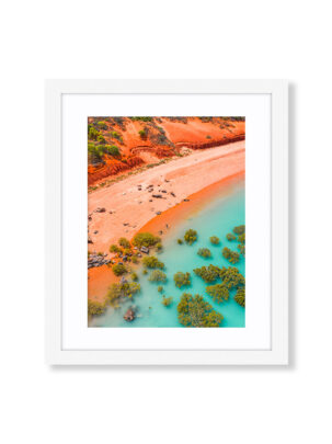 An Aerial Drone Photo of Roebuck Bay in Broome Western Australia. Available as a fine art framed photo print.