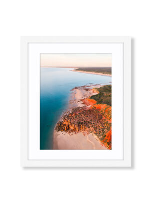 An Aerial Drone Photo of Eco Beach in Broome Western Australia. Available as a fine art framed photo print.