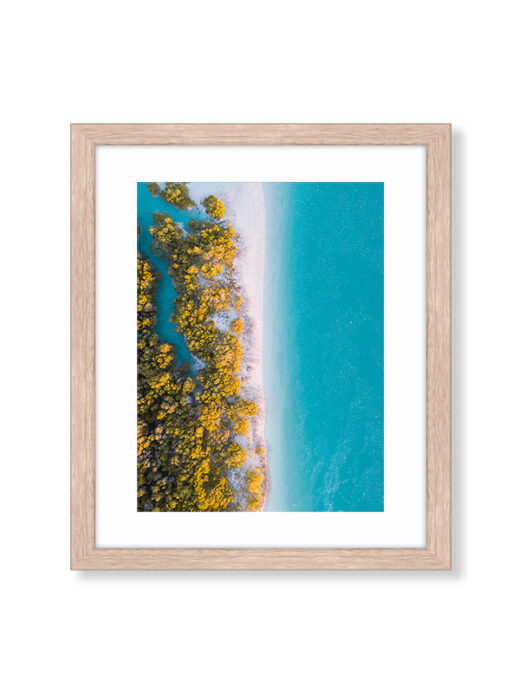 An Aerial Drone Photo of Sunrise at Willie Creek Mangroves. Available as a fine art framed photo print.