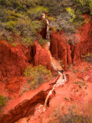 Wet Season Red Cliff Dirt Waterfall in Roebuck Bay Broome