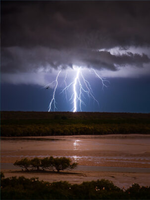 Roebuck Bay Storm Dampier Creek Broome Lightning Photo Art Fine Framed Print Canvas Matt Deakin From Miles Away