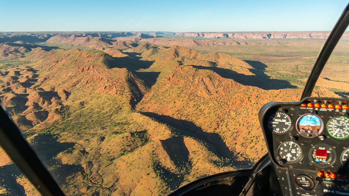 A helicopter flight at Purnululu National Park with Helispirit at Sunset